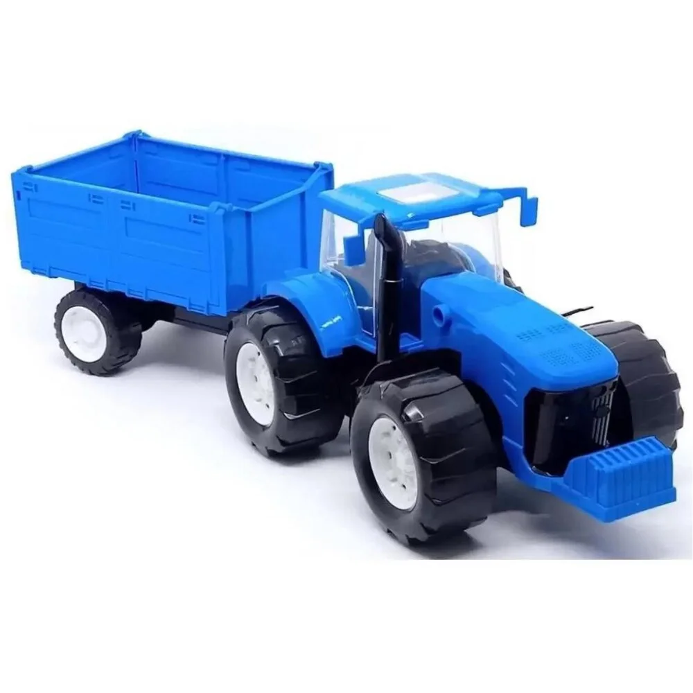 Brinquedos - Trator Traçado Com Carreta Azul - Roma Brinquedos - Loja  Virtual