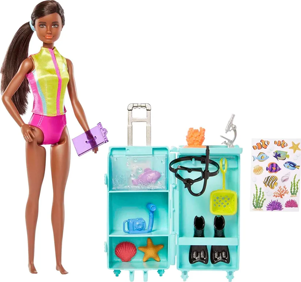Bonecos e Bonecas - Boneca Barbie Profissões Bióloga Marinha